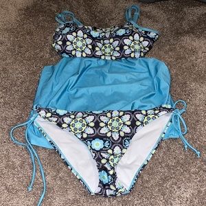 Two piece multicolored swim suit